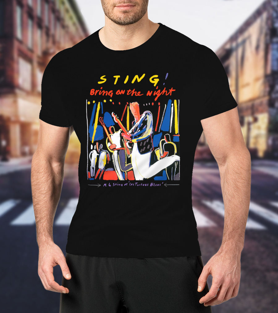 STING Bring On The Night M. Le Sting Et Les Tortues Bleus T-Shirt