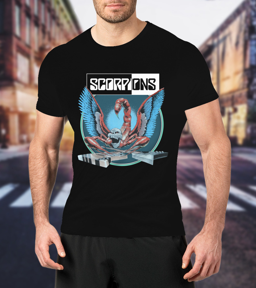 Scorpions Rock Band Winged Scorpion With Guitars T-Shirt
