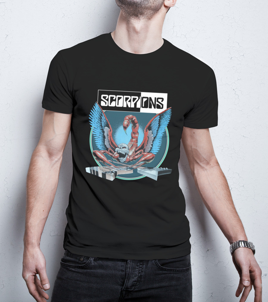 Scorpions Rock Band Winged Scorpion With Guitars T-Shirt