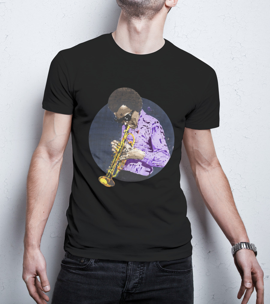 Mdv Miles Davis Vintage Jazz Trumpeter Iconic Purple Style T-Shirt