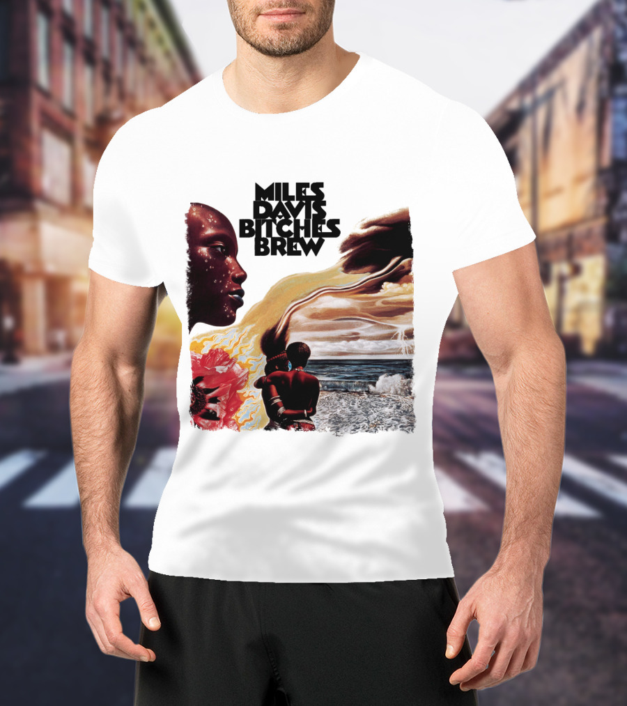 Miles Davis Bitches Brew Album Art Ocean And Figures T-Shirt