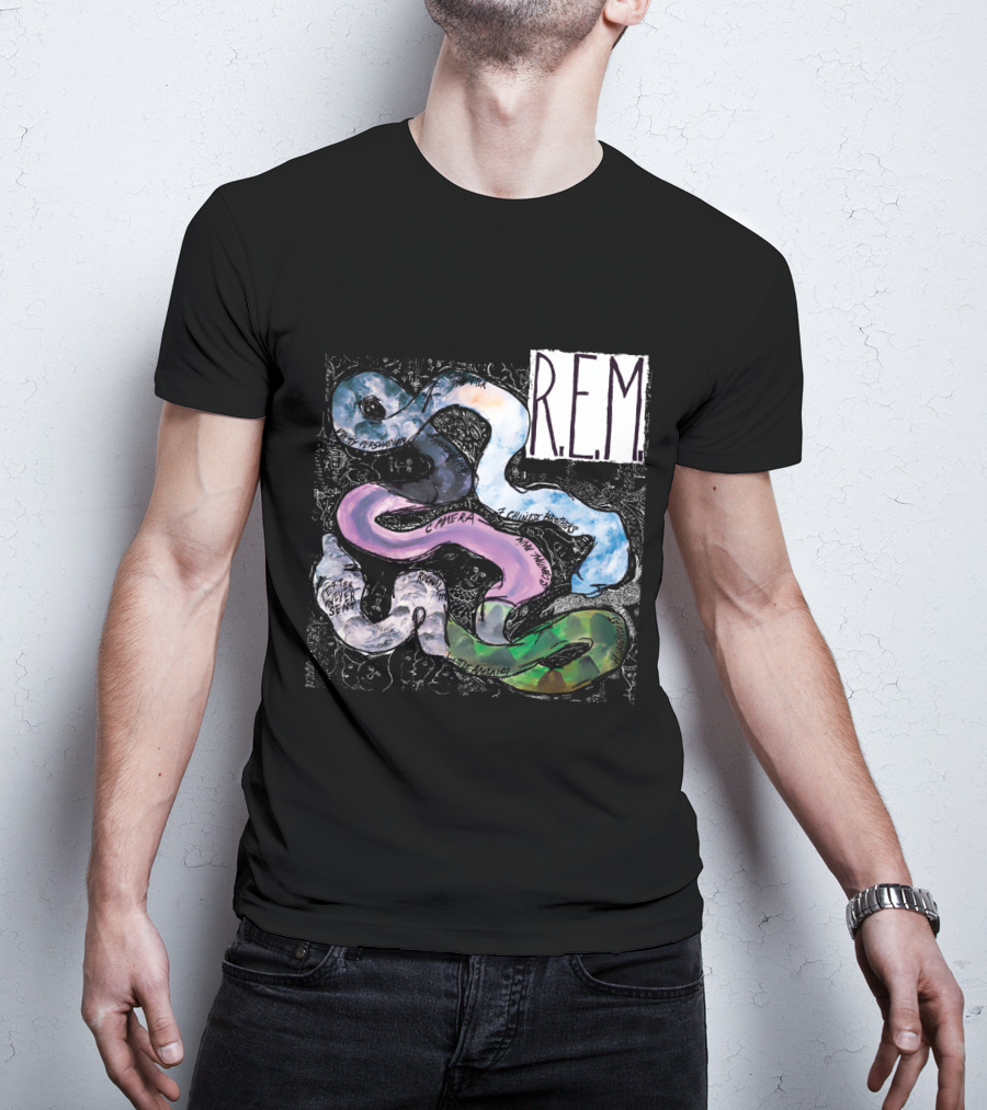 R.E.M. Fifteen Reckoning Camera Seven Chinese Letter Adventure T-Shirt