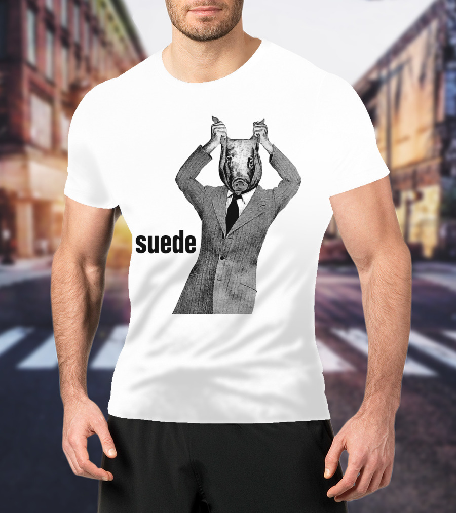 Suede Pig Head Suit Man Artwork Sde T-Shirt