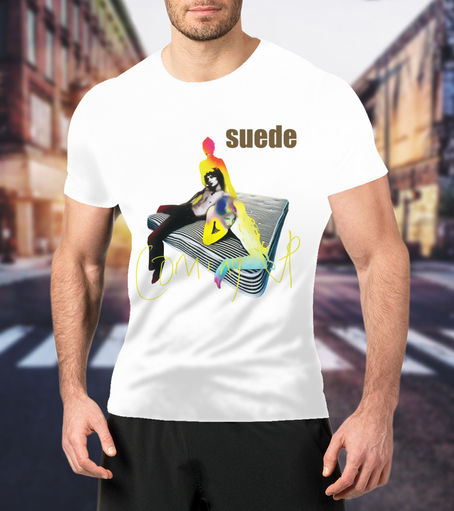 Suede Coming Up Album Cover Sde 06 Multicolored Figures On Mattress T-Shirt