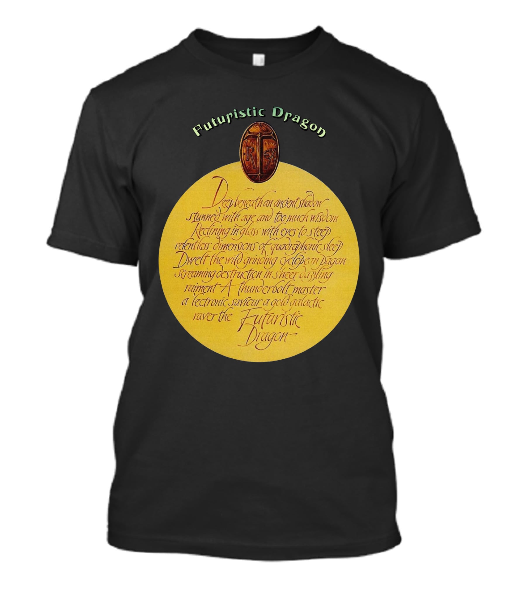 Futuristic Dragon Ancient Steed Thunderbolt Monster Galactic Raver T-Shirt