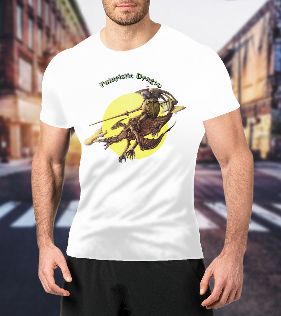 Futuristic Dragon Warrior Riding Sky Beast T-Shirt