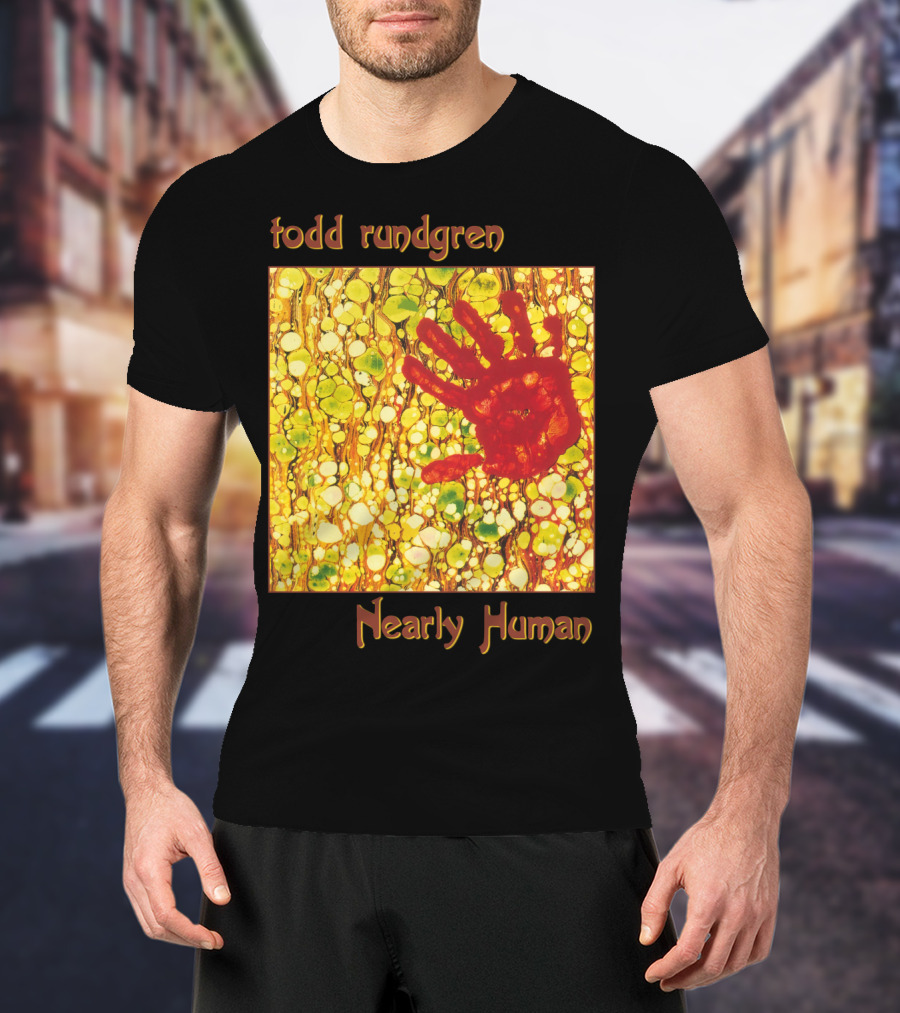 Todd Rundgren Nearly Human Red Handprint Abstract T-Shirt