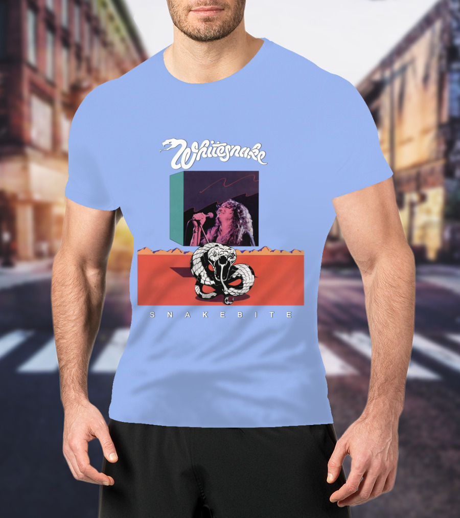 Whitesnake Snakebite Vintage Album Art With Snake And Singer T-Shirt