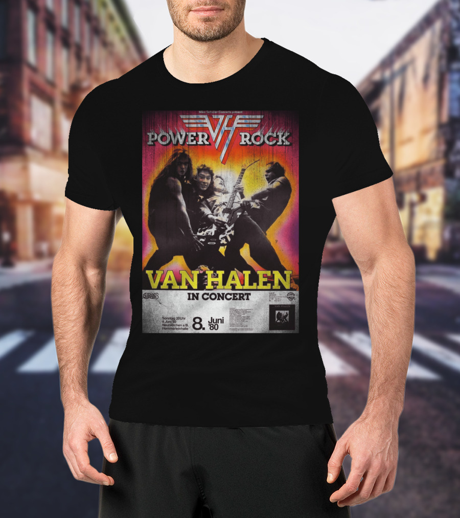 Van Halen Power Rock Concert 8 June 1980 Germany T-Shirt
