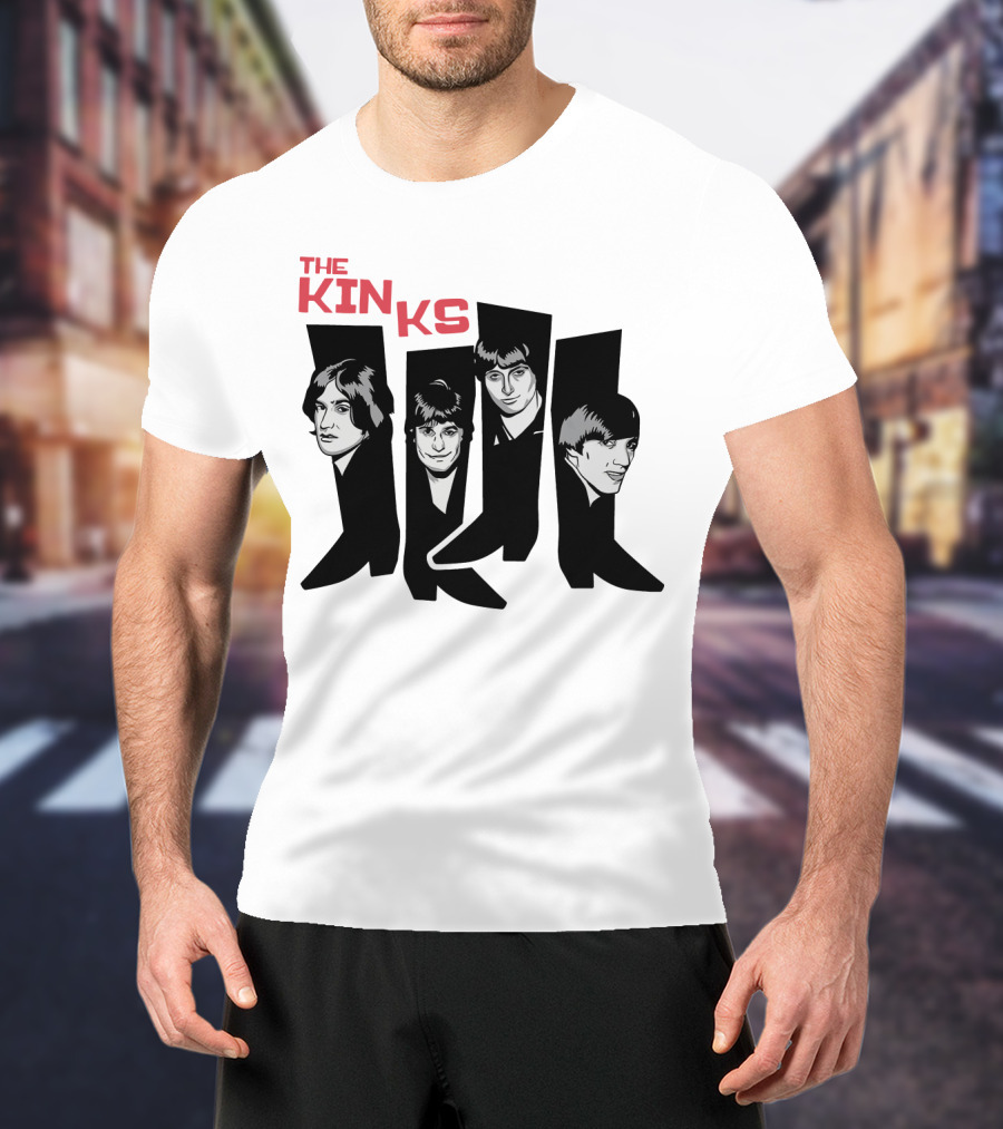 The Kinks Iconic Band Members Black Silhouette Art T-Shirt