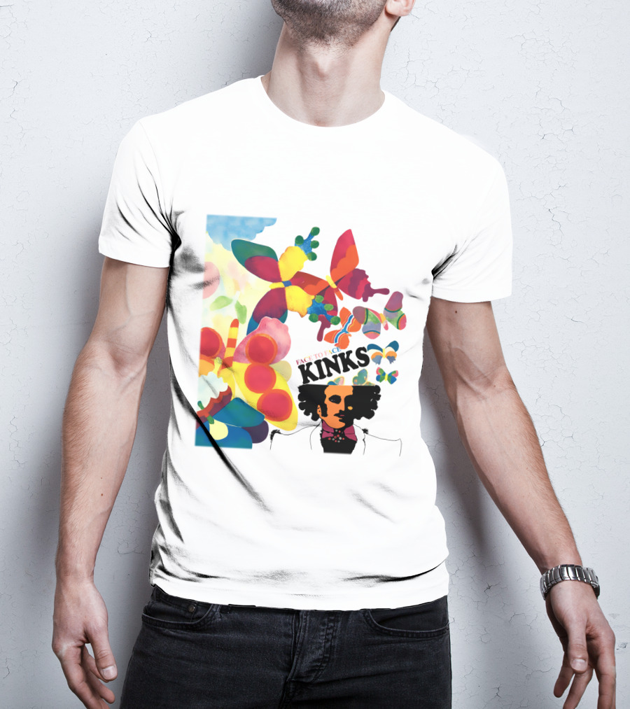 Face To Face Kinks Psychedelic Butterfly Collage T-Shirt