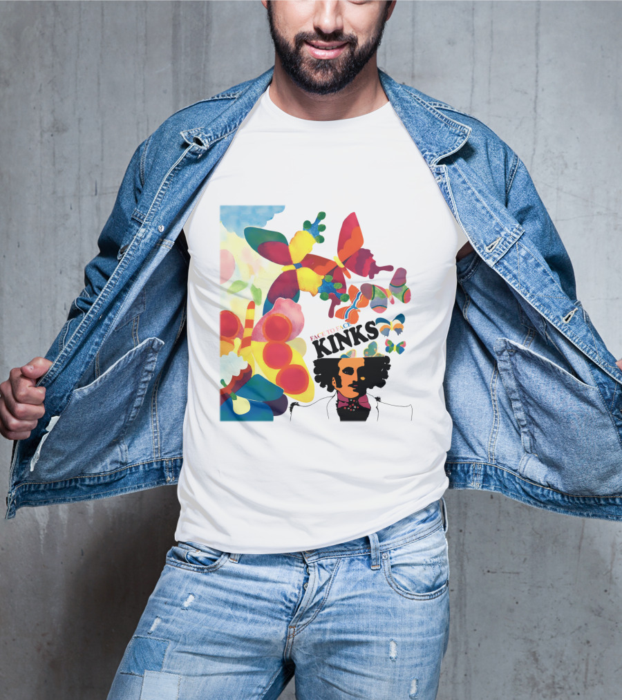 Face To Face Kinks Psychedelic Butterfly Collage T-Shirt