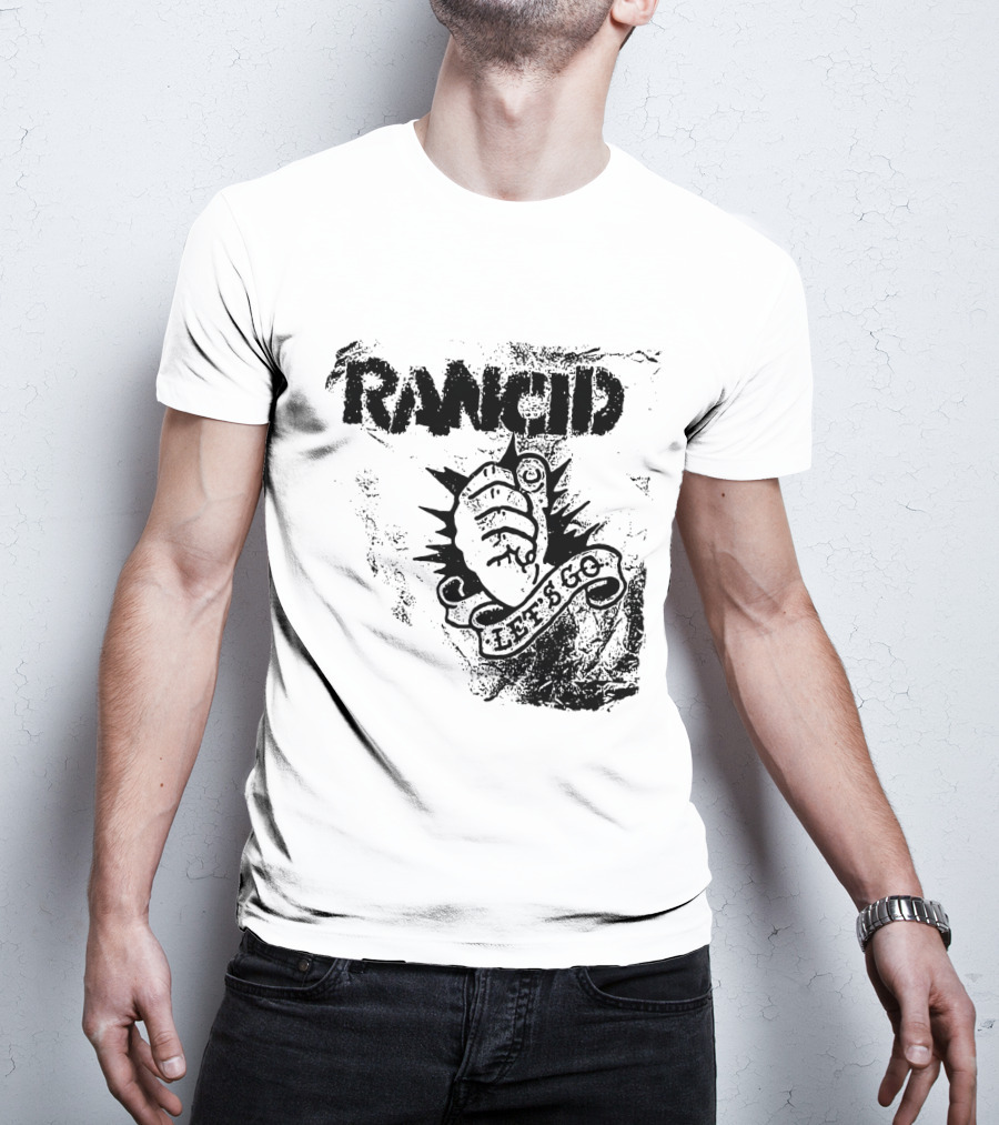 Rancid Let's Go Fist Logo Grunge Style T-Shirt