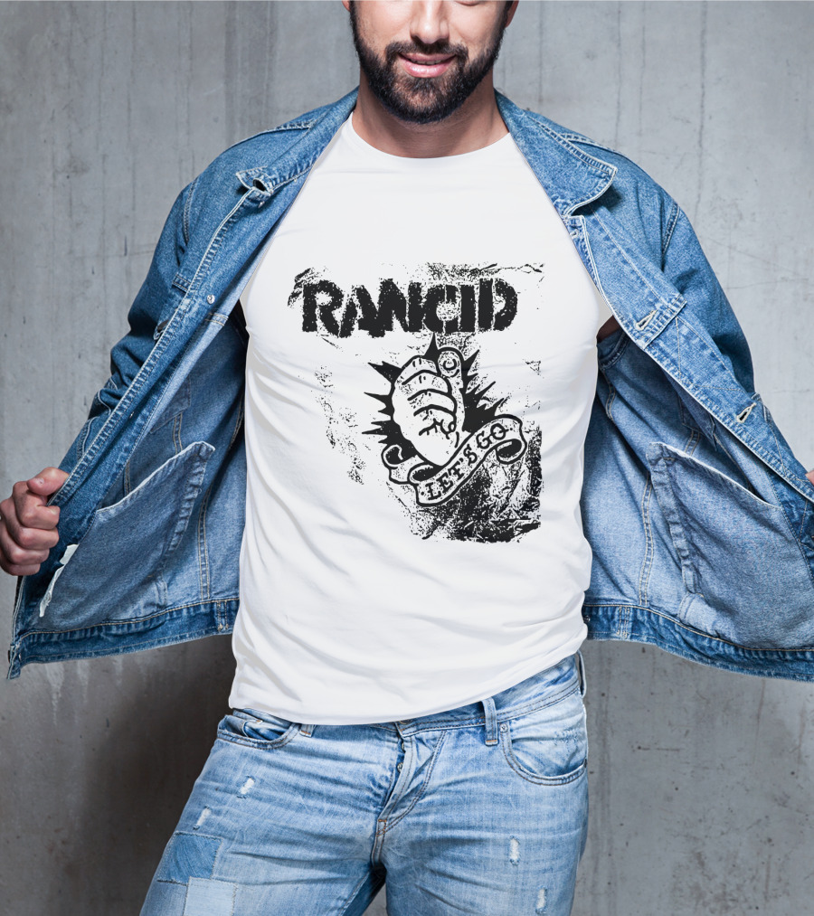 Rancid Let's Go Fist Logo Grunge Style T-Shirt
