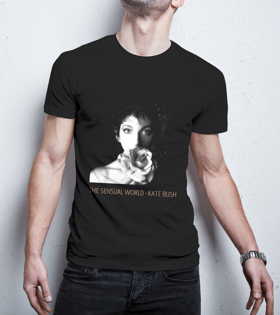 The Sensual World Kate Bush Flower Portrait Black And White T-Shirt