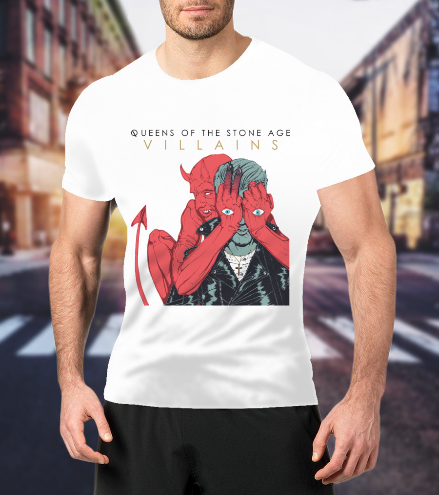Queens Of The Stone Age Villains Album Cover Artwork T-Shirt