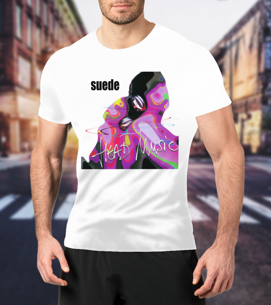 Suede Head Music Colorful Abstract T-Shirt