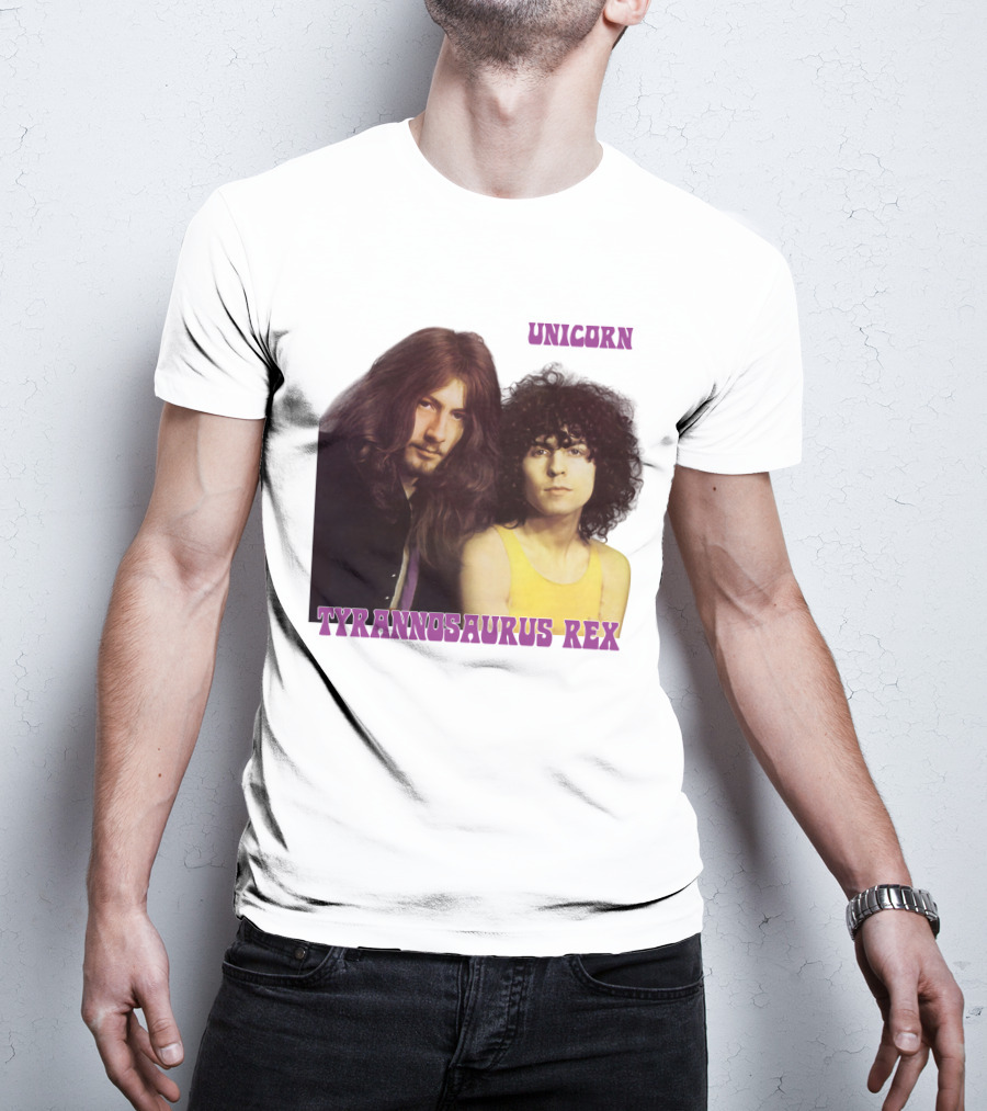 Unicorn Tyrannosaurus Rex Band Members Retro Photo T-Shirt