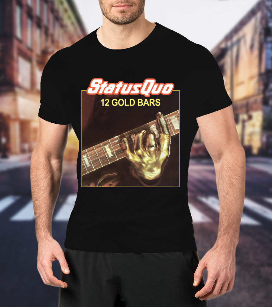 Status Quo 12 Gold Bars Album Cover T-Shirt