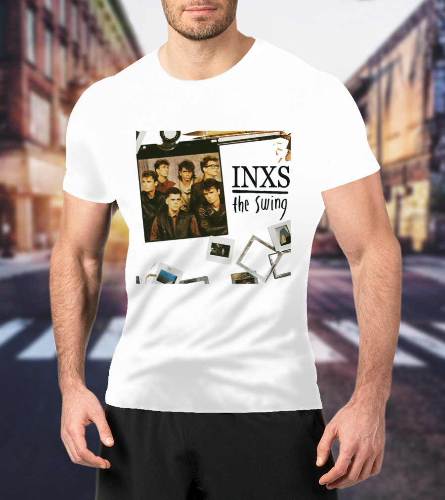 INXS The Swing Album Cover Group Photo With Film Reel And Slides T-Shirt