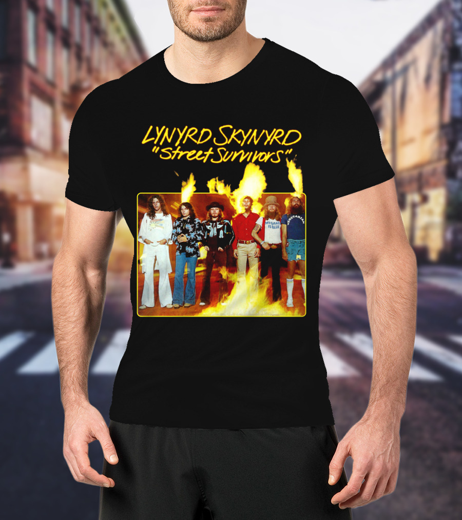 Lynyrd Skynyrd Street Survivors Album Cover Art Fiery T-Shirt