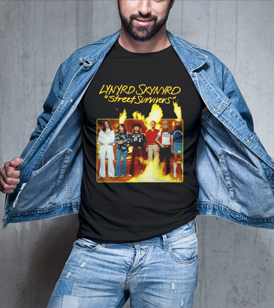 Lynyrd Skynyrd Street Survivors Album Cover Art Fiery T-Shirt