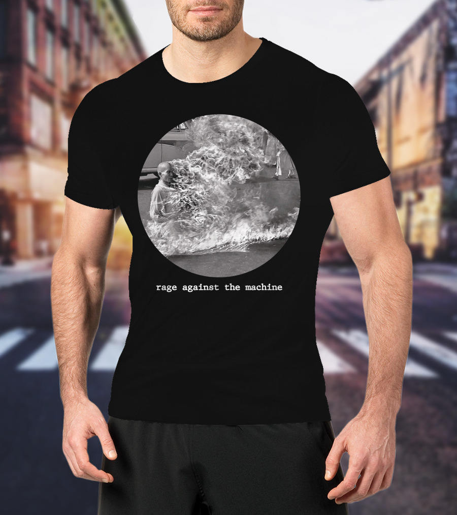 Rage Against The Machine Monk Protest Burning Self-Immolation T-Shirt