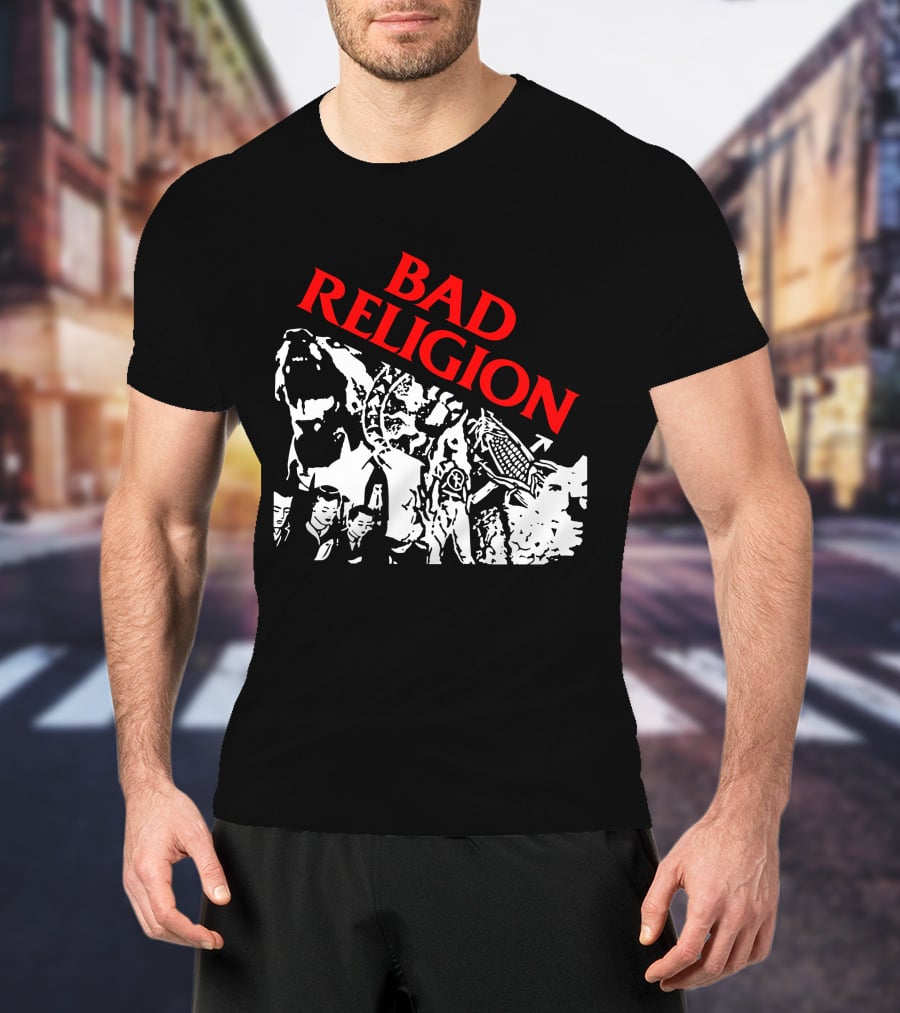 Bad Religion Collage Of Black And White Figures T-Shirt