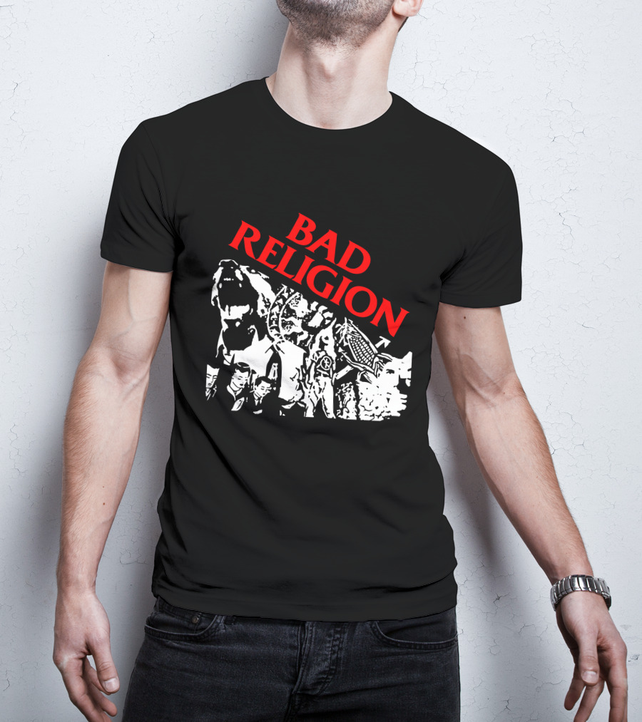 Bad Religion Collage Of Black And White Figures T-Shirt