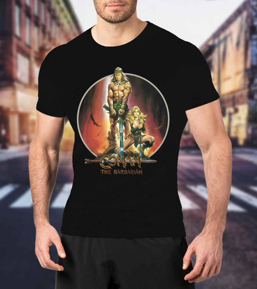 Conan The Barbarian Sword And Sorcery Fantasy Artwork T-Shirt