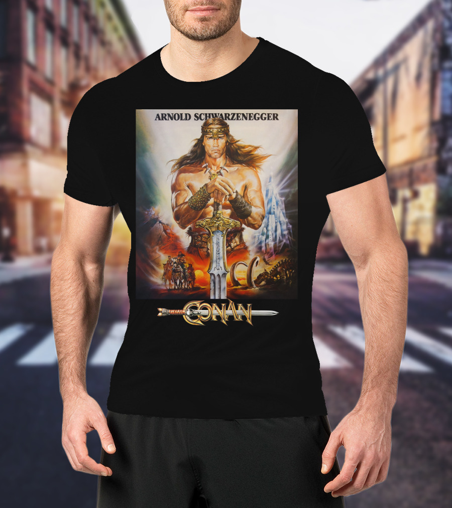 Arnold Schwarzenegger Conan The Barbarian Movie Poster T-Shirt