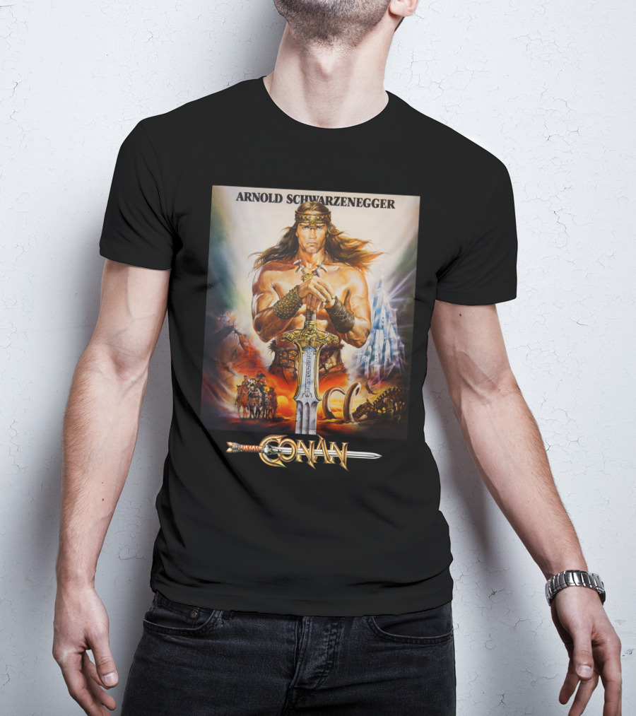 Arnold Schwarzenegger Conan The Barbarian Movie Poster T-Shirt