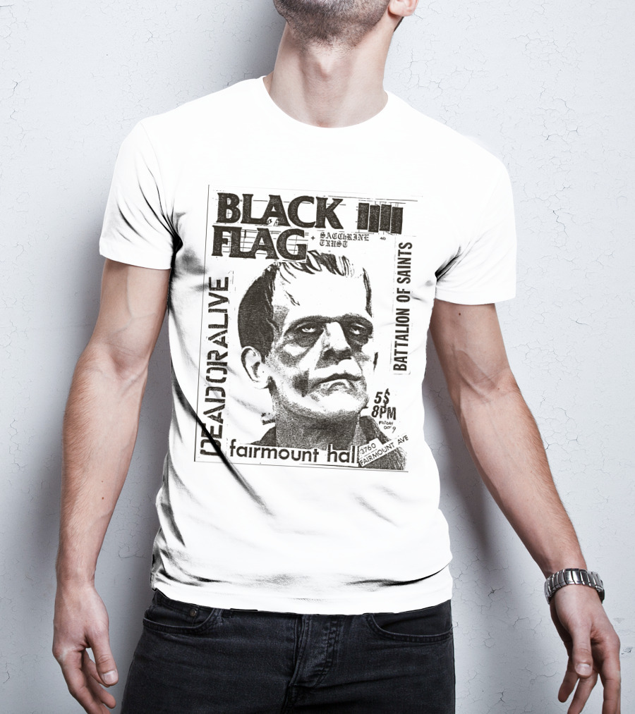 Black Flag Saccharine Trust Dead Or Alive Battalion Of Saints Fairmount Hall 5$ 8Pm 3760 Fairmount Ave Oct T-Shirt