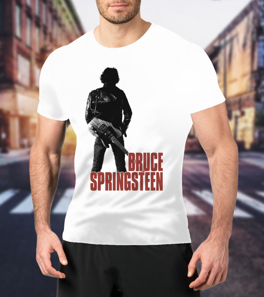 Bruce Springsteen Iconic Silhouette With Guitar T-Shirt