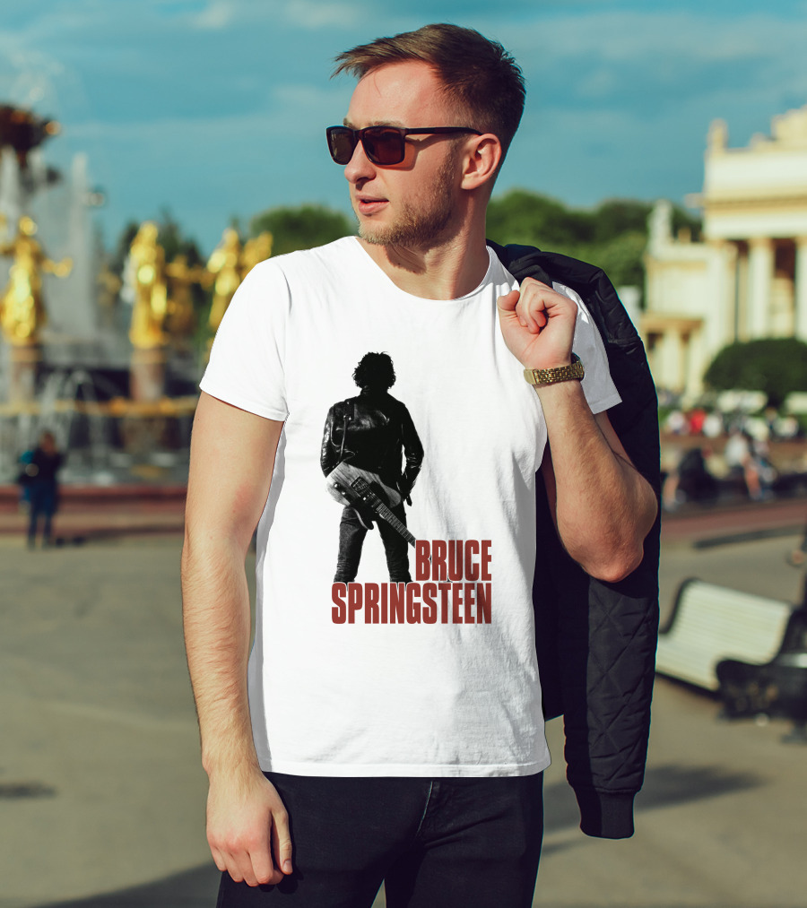 Bruce Springsteen Iconic Silhouette With Guitar T-Shirt
