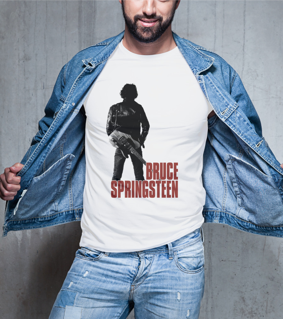 Bruce Springsteen Iconic Silhouette With Guitar T-Shirt