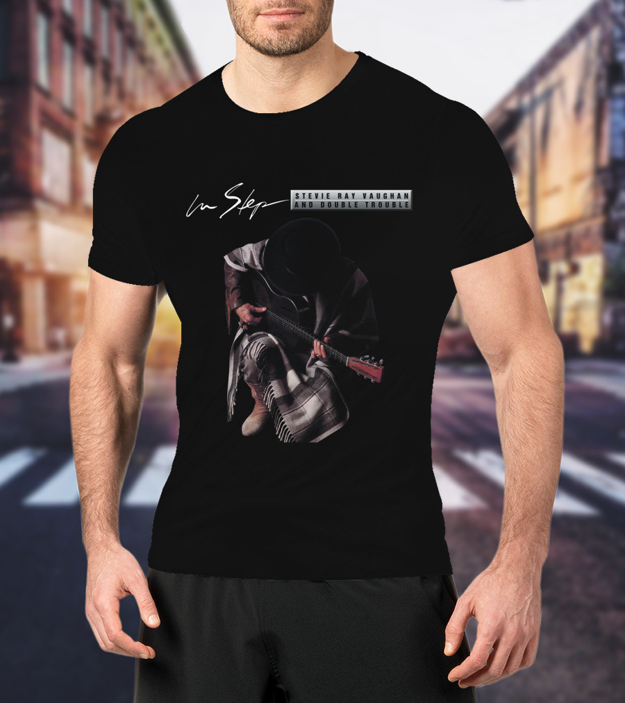Stevie Ray Vaughan And Double Trouble In Step Album Cover Srv T-Shirt