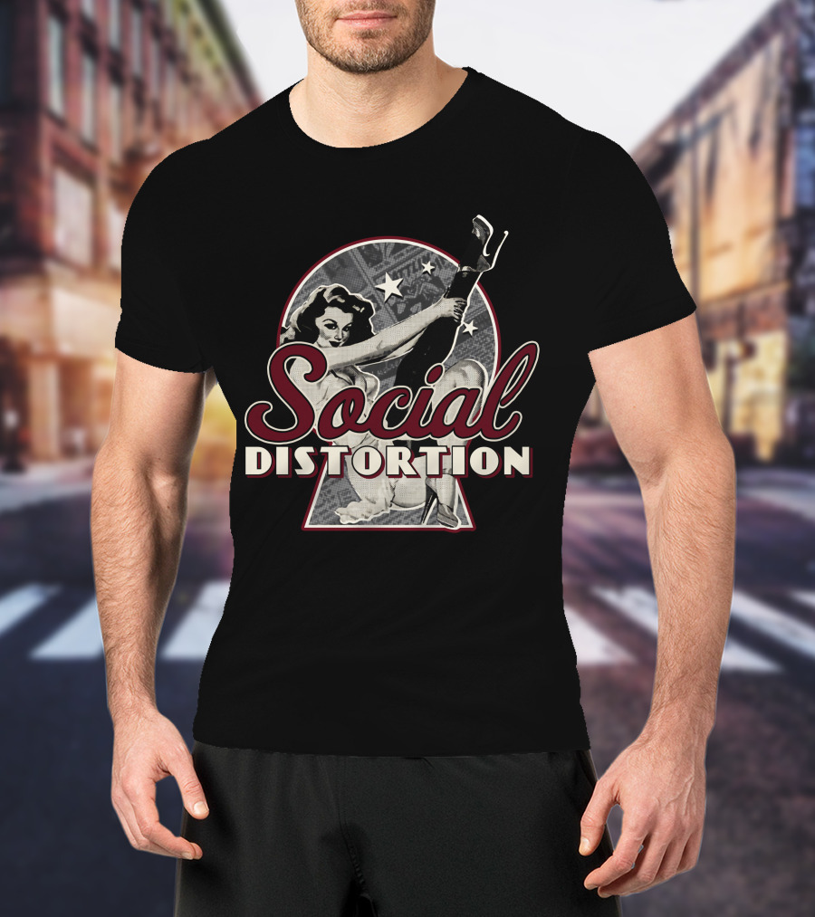 Social Distortion Retro Pin-Up Girl Art T-Shirt