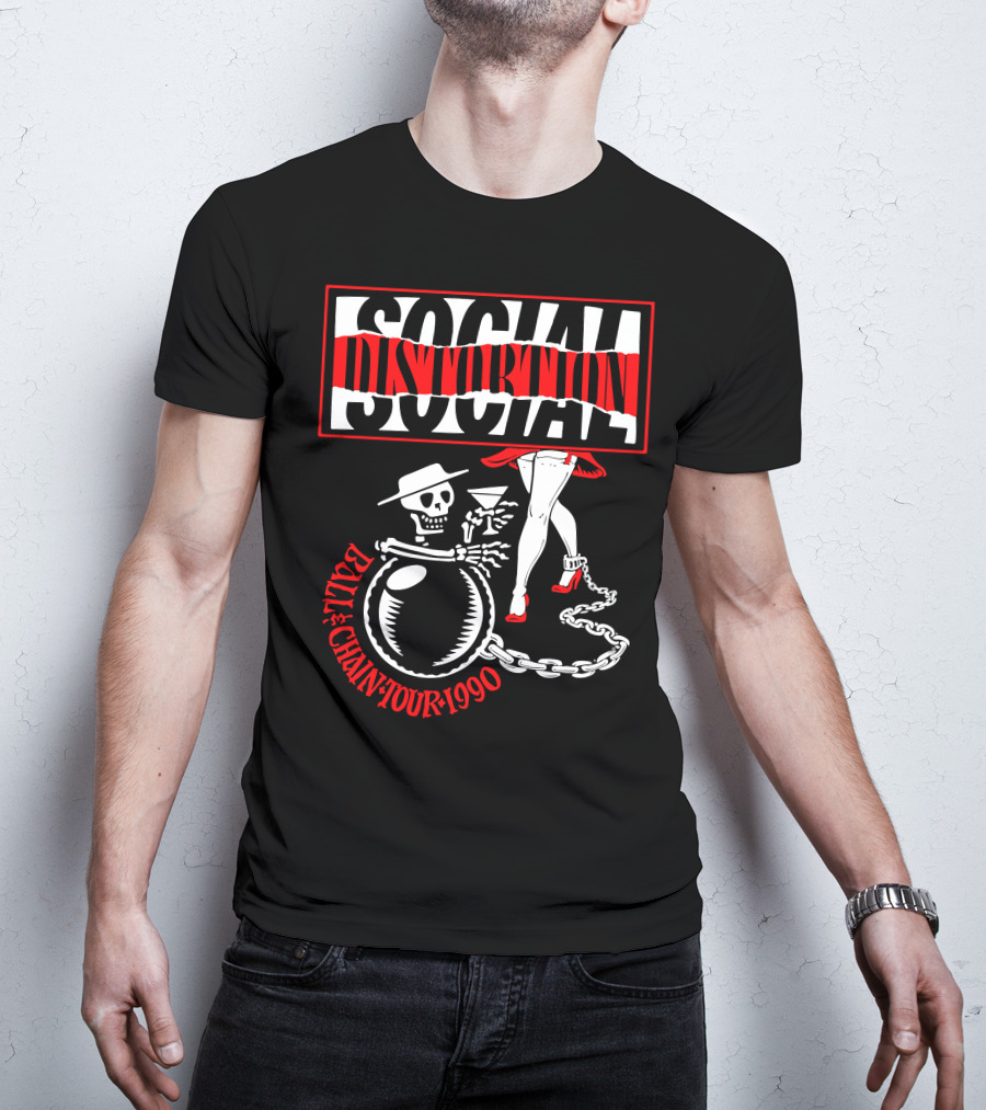 Social Distortion Ball & Chain Tour 1990 T-Shirt