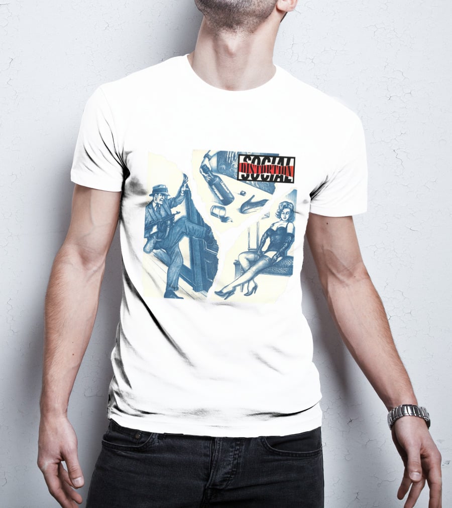 Social Distortion Retro Noir Collage With Gangster And Femme Fatale T-Shirt