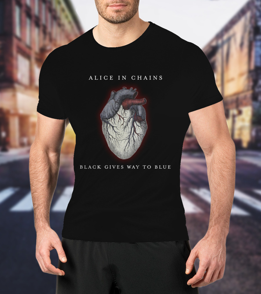 Alice In Chains Black Gives Way To Blue Heart T-Shirt