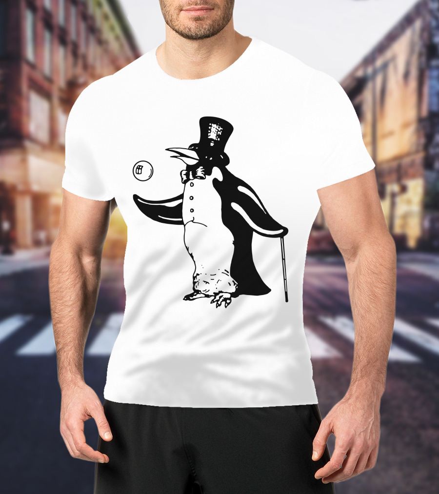 Penguin With Top Hat And Cane Flm T-Shirt