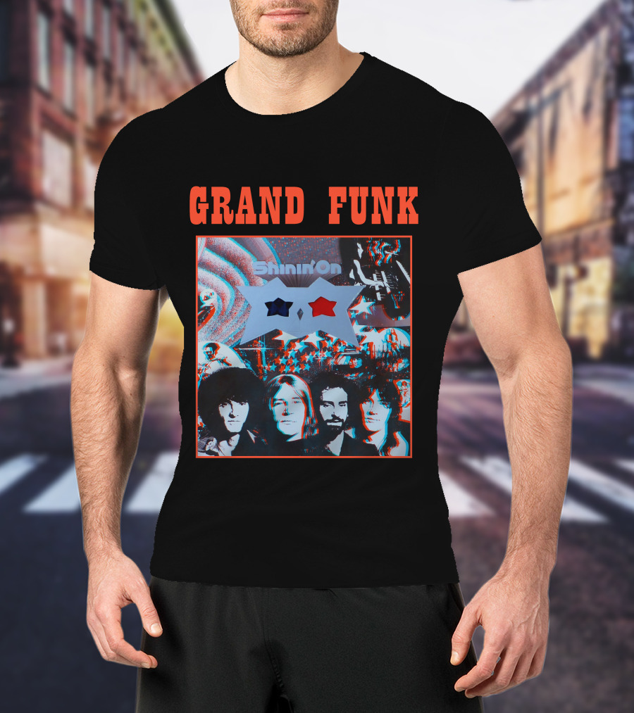 Grand Funk Shinin' On 3D Album Cover Art T-Shirt