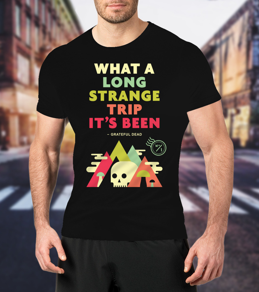 What A Long Strange Trip It's Been Grateful Dead Mountains And Skull T-Shirt