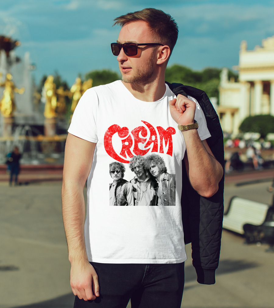 Cream Band Vintage Photo With Red T-Shirt