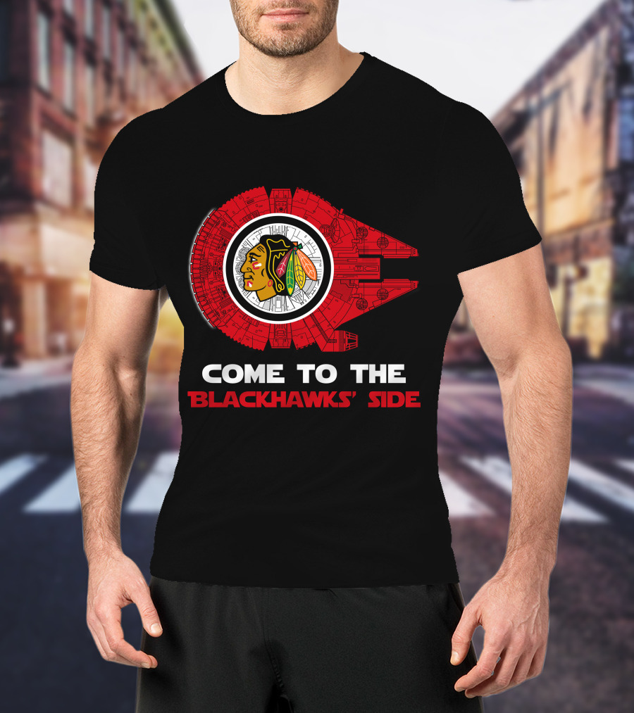 Chicago Blackhawks Come To The Blackhawks' Side Millennium Falcon T-Shirt