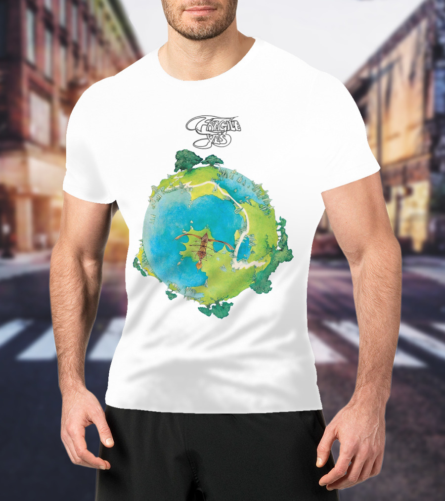 Yes Fragile Artwork Round Earth Concept T-Shirt