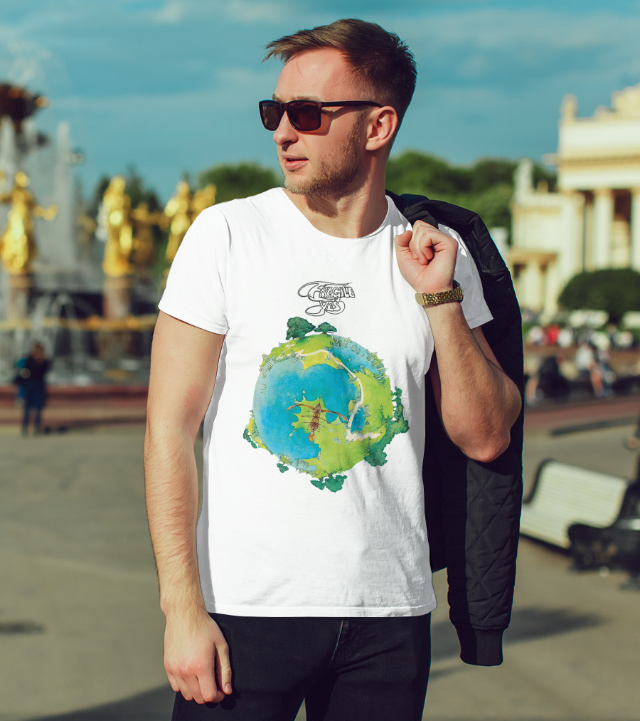 Yes Fragile Artwork Round Earth Concept T-Shirt