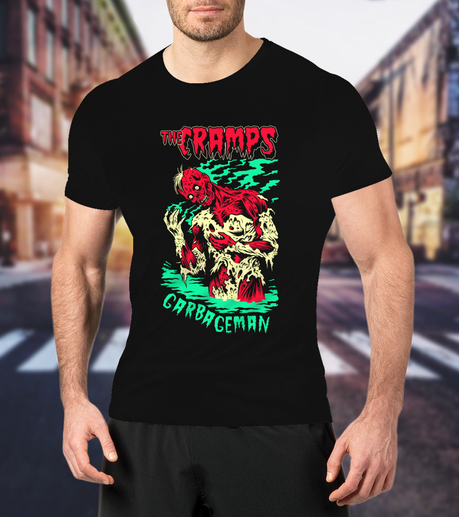 The Cramps Garbageman Zombie Monster Horror Art T-Shirt