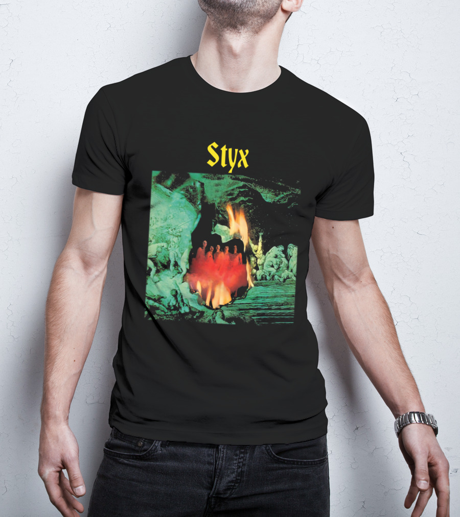Styx Gothic Fantasy Art With Fire And Figures T-Shirt
